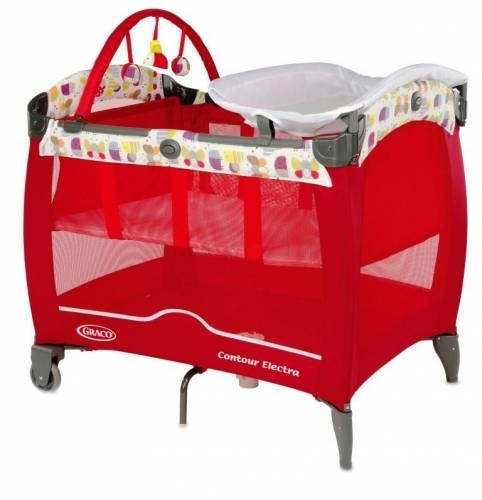 Манеж-кровать Graco Contour Electra GARDEN FRIENDS (красный) 